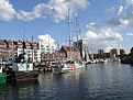 Der Danziger Yachthafen an der Neuen Mottlau mit Blick auf die Schäferei