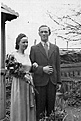 Hochzeit meiner Großtante Marie Kandsorra (*1921 - †) und meines Großonkels Wilhelm Pruss während des Krieges in Danzig höchstwahrscheinlich im Garten vor der Laube von Paul Kandziora in der Laubenkolonie Ostseestrasse Ecke Konradshammerstraße in Brösen