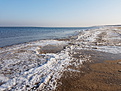 Strand Heubuden gefrorene Wellen